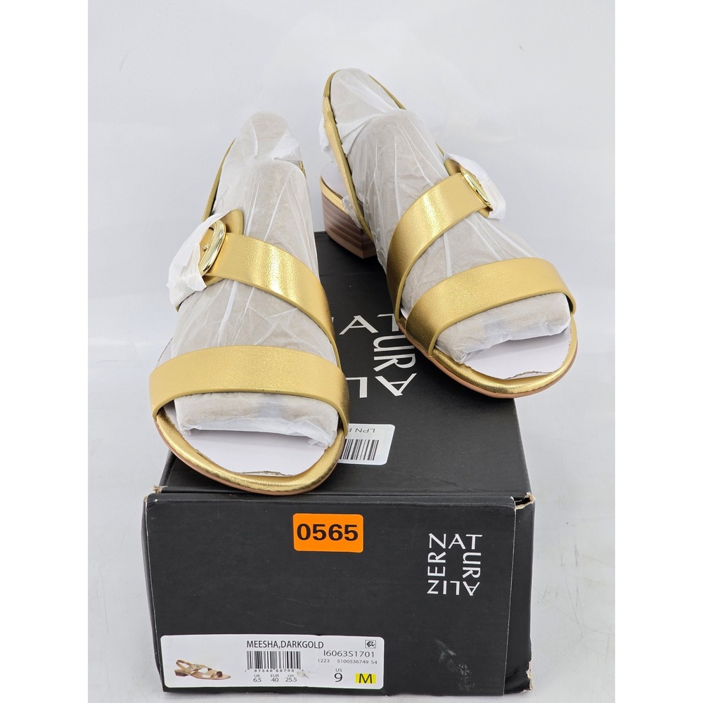 Naturalizer Meesha Sandal Womens 9 Dark Gold Metallic Slingback - NEW